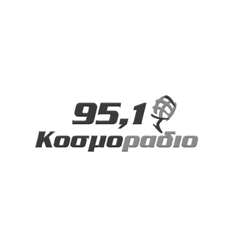 Cosmoradio greyscale logo.