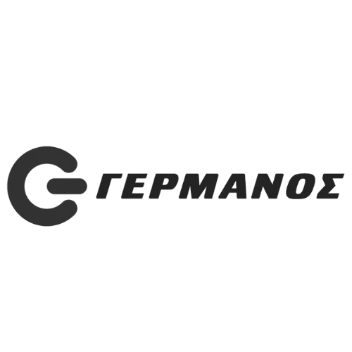 Germanos greyscale logo.