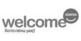 Welcome Stores greyscale logo.